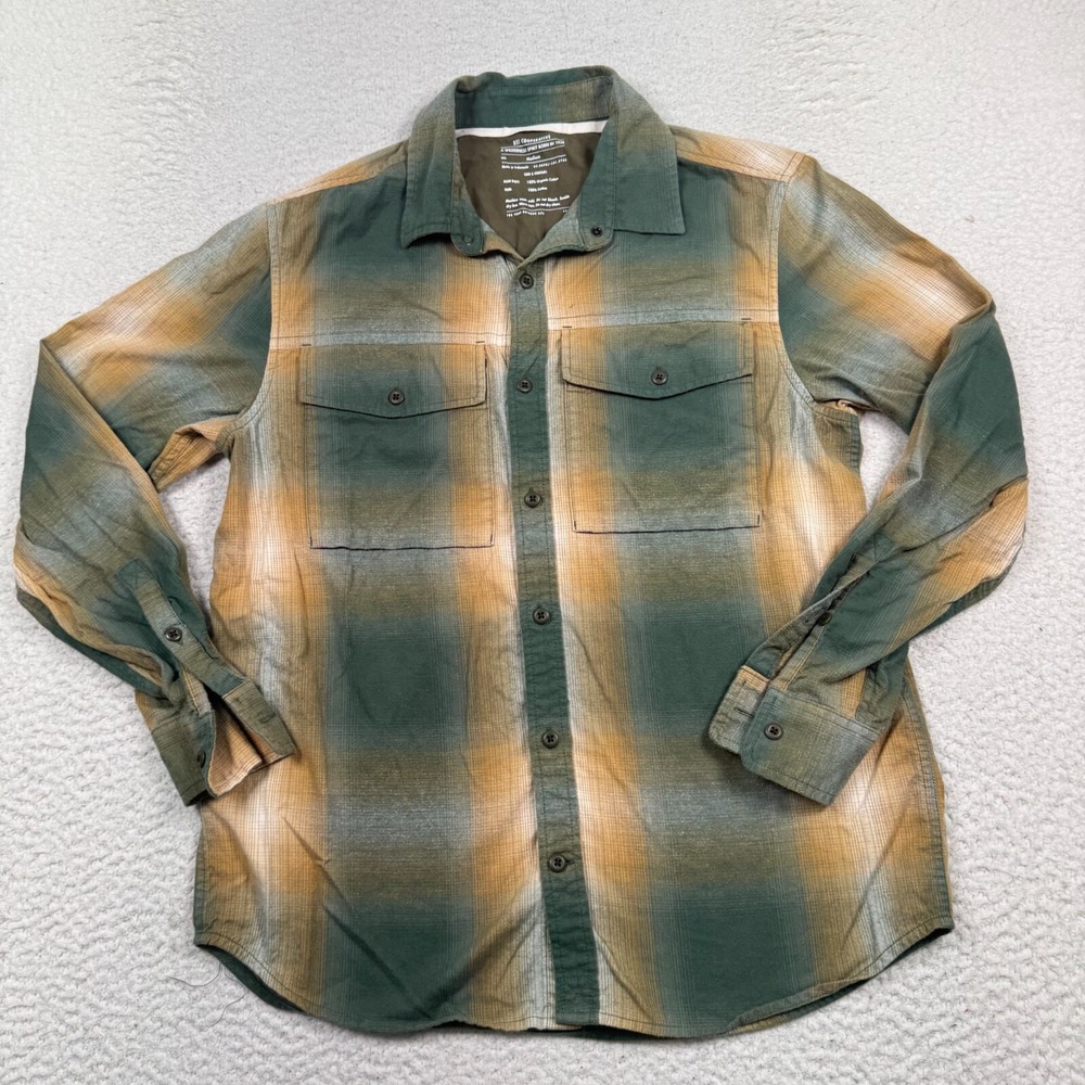REI Shirt Men Medium Wallace Lake Flannel Plaid Outdoors Hiking Casual Button Up